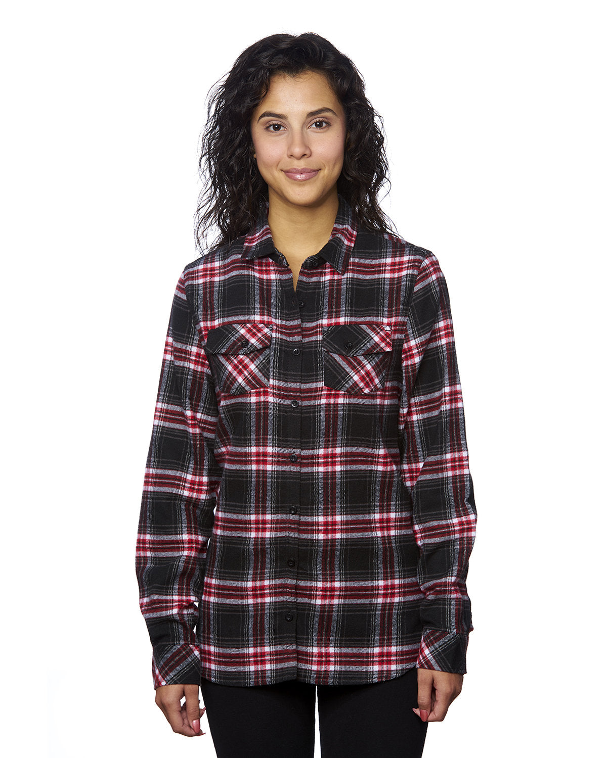 Burnside Ladies' Plaid Boyfriend Flannel Shirt B5210