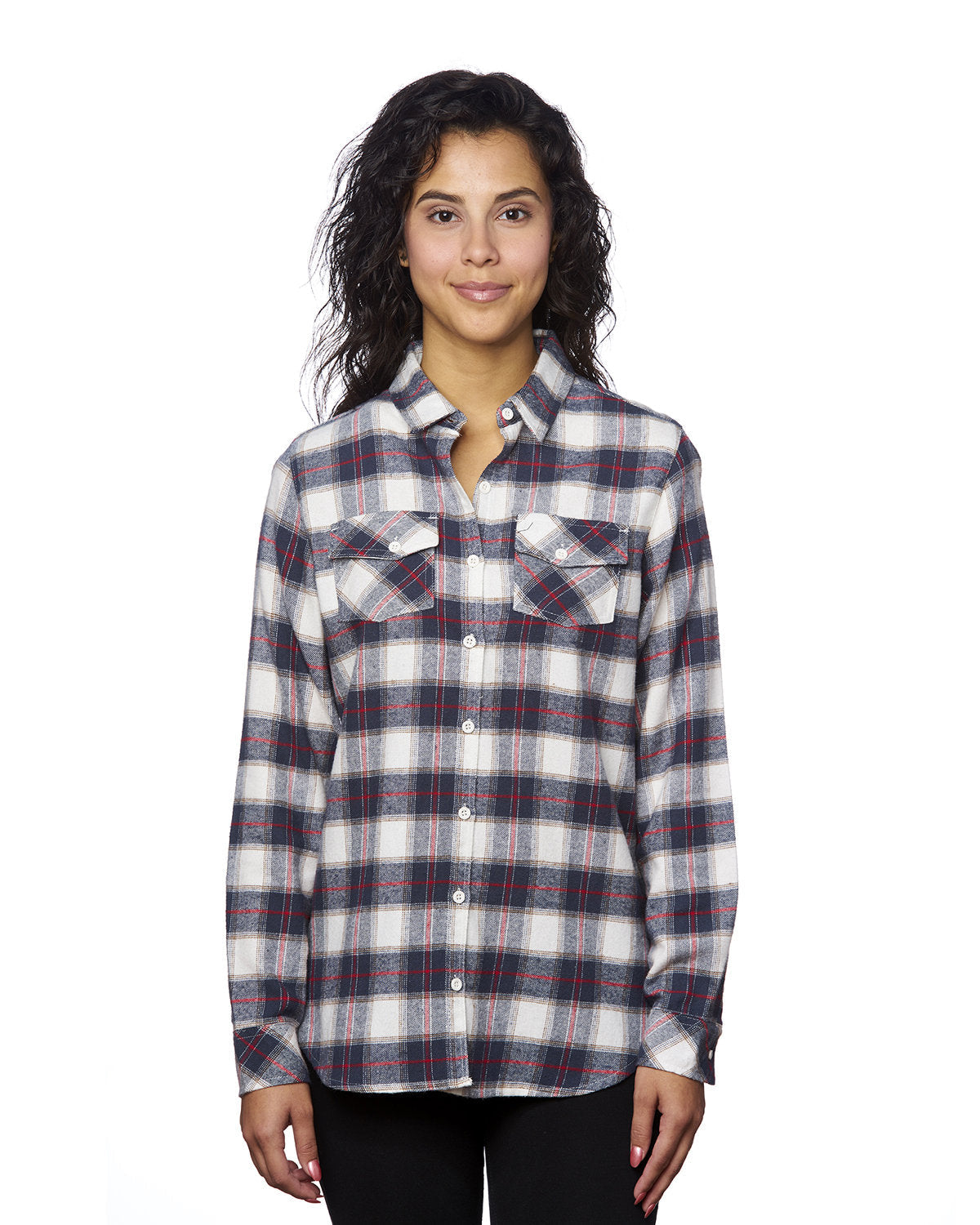 Burnside Ladies' Plaid Boyfriend Flannel Shirt B5210