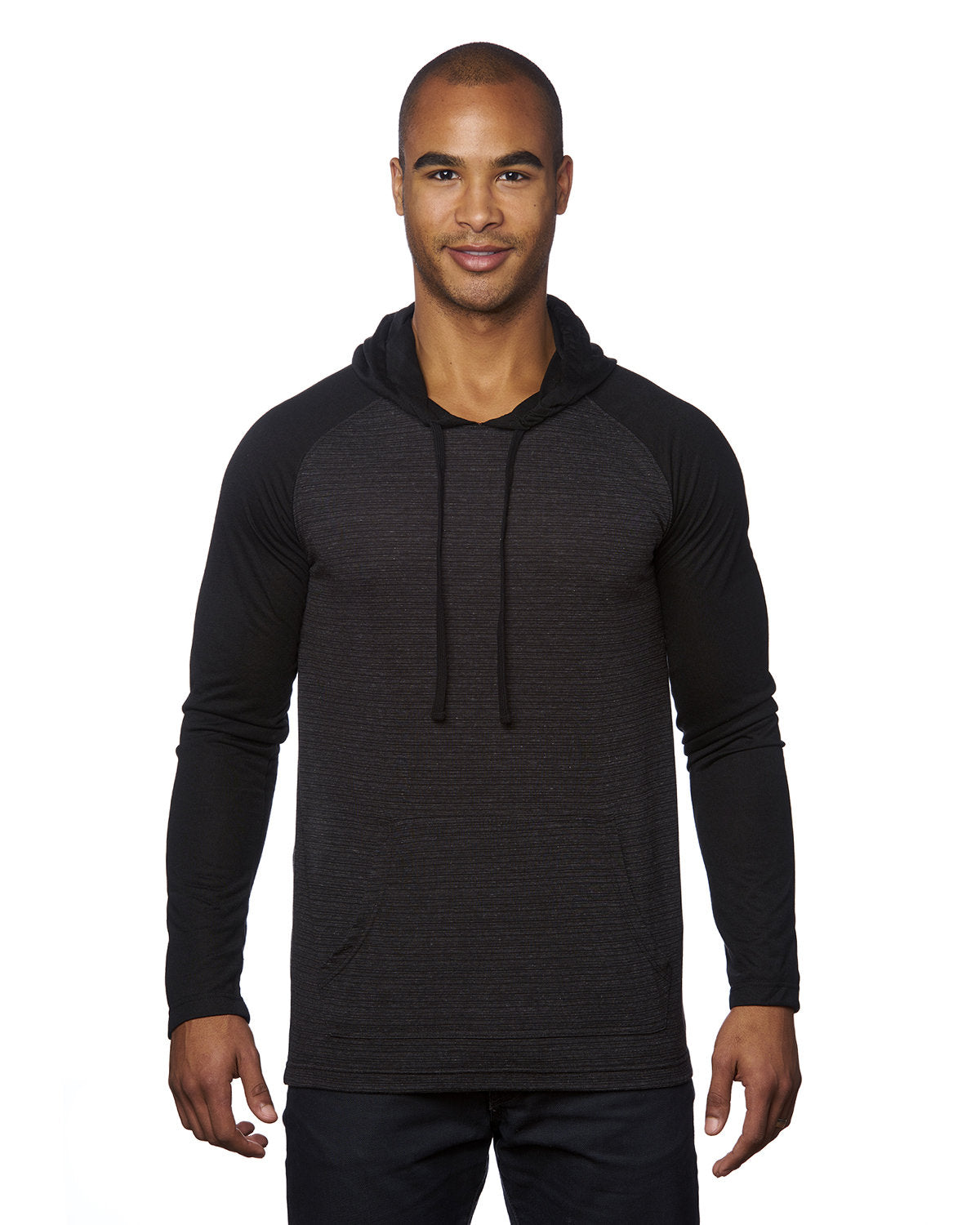 Burnside Adult Raglan Sleeve Striped Jersey Hooded T-Shirt B8127