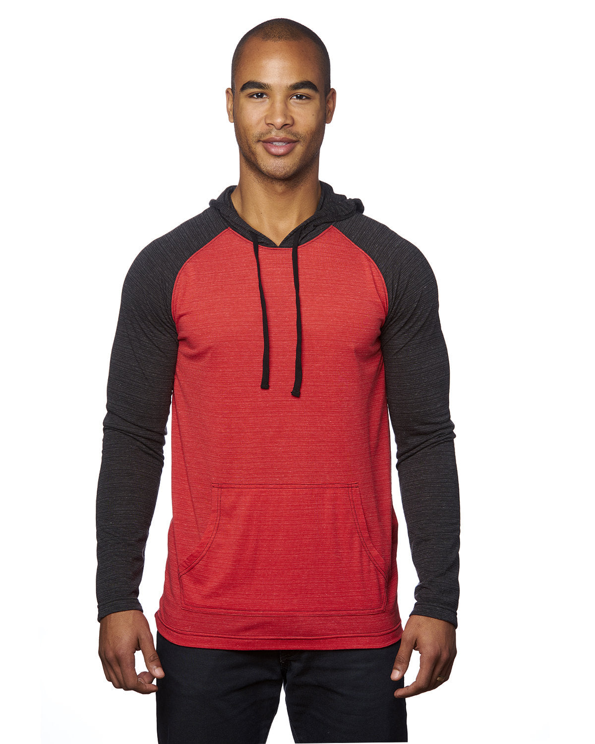 Burnside Adult Raglan Sleeve Striped Jersey Hooded T-Shirt B8127