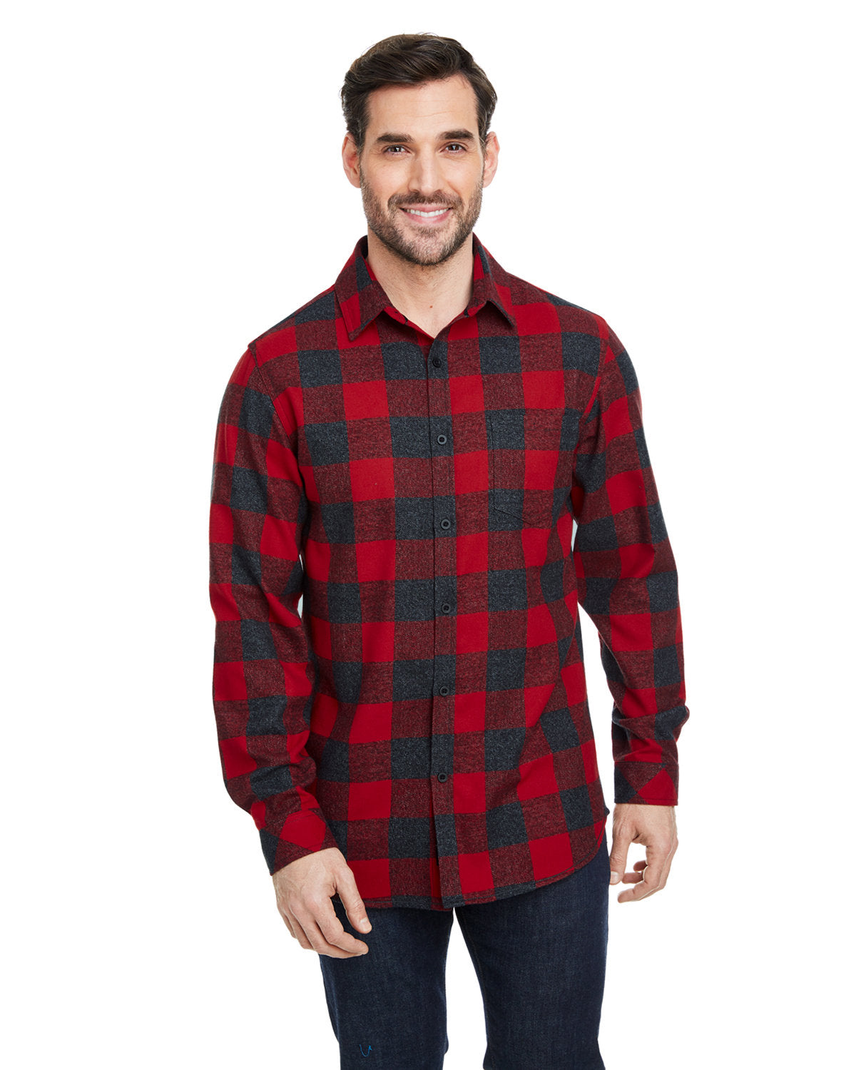 Burnside Woven Plaid Flannel With Biased Pocket B8212