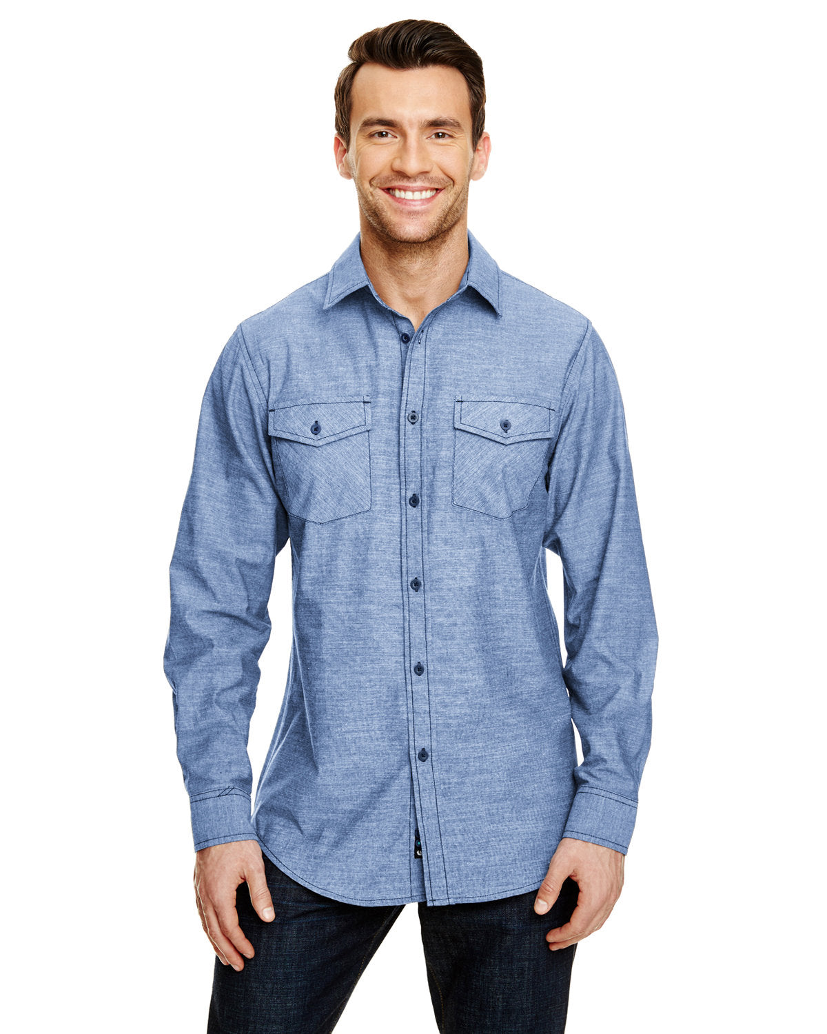 Burnside Mens Chambray Woven Shirt B8255