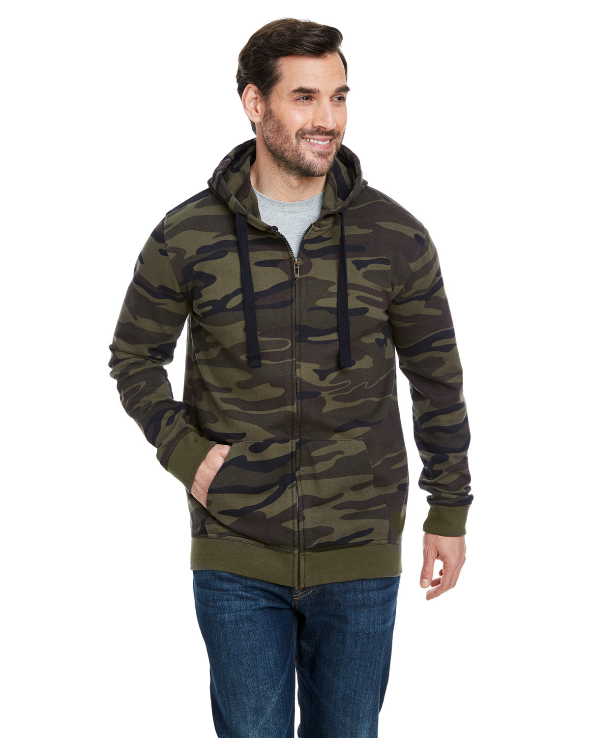Burnside Men's French Terry Full-Zip Hooded Sweatshirt B8615