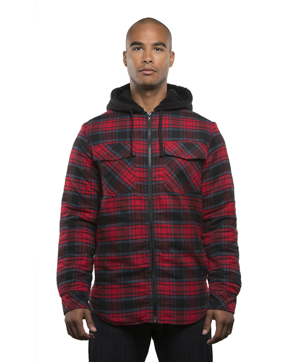 Burnside Men's Hooded Flannel Jacket B8620