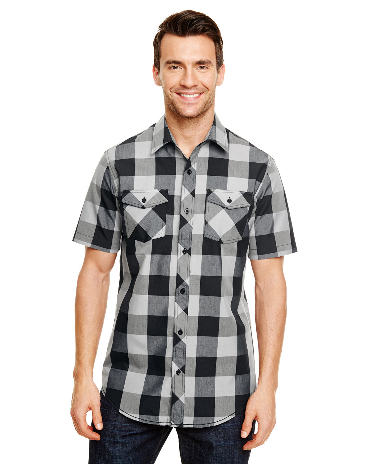 Burnside Mens Buffalo Plaid Woven Shirt B9203
