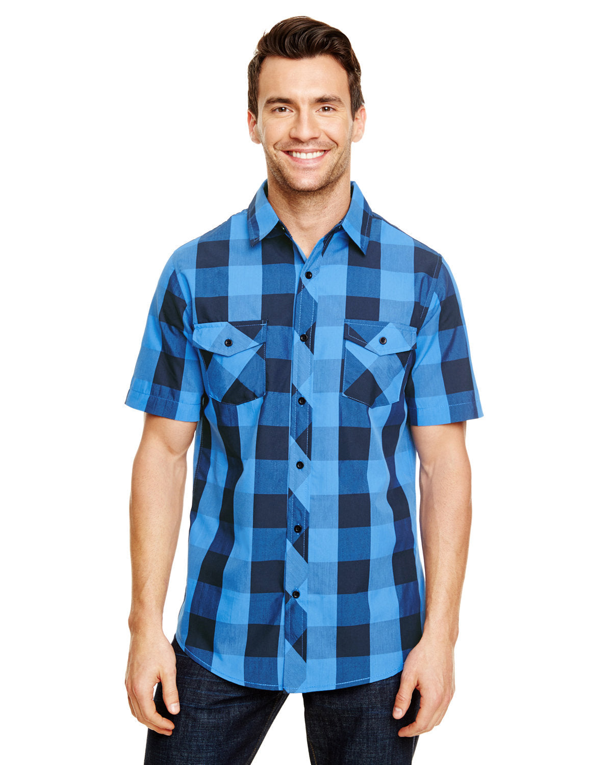 Burnside Mens Buffalo Plaid Woven Shirt B9203