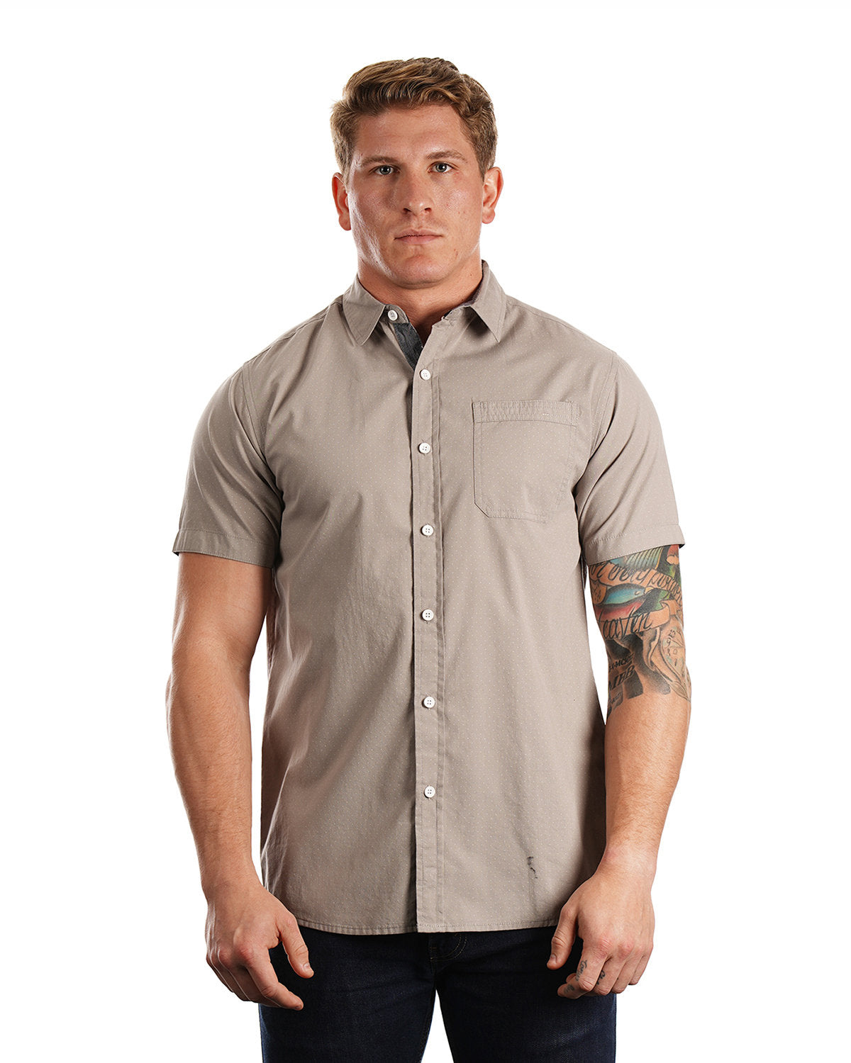 Burnside Men's Peached Poplin Short Sleeve Woven Shirt B9290