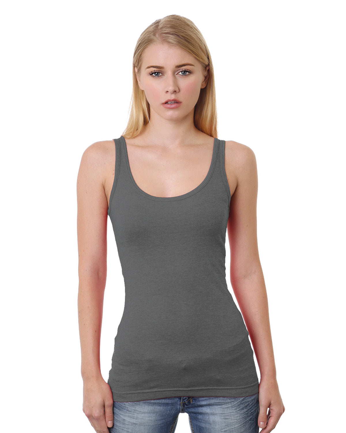 Junior's 4.2 oz., Fine Jersey Tank Top