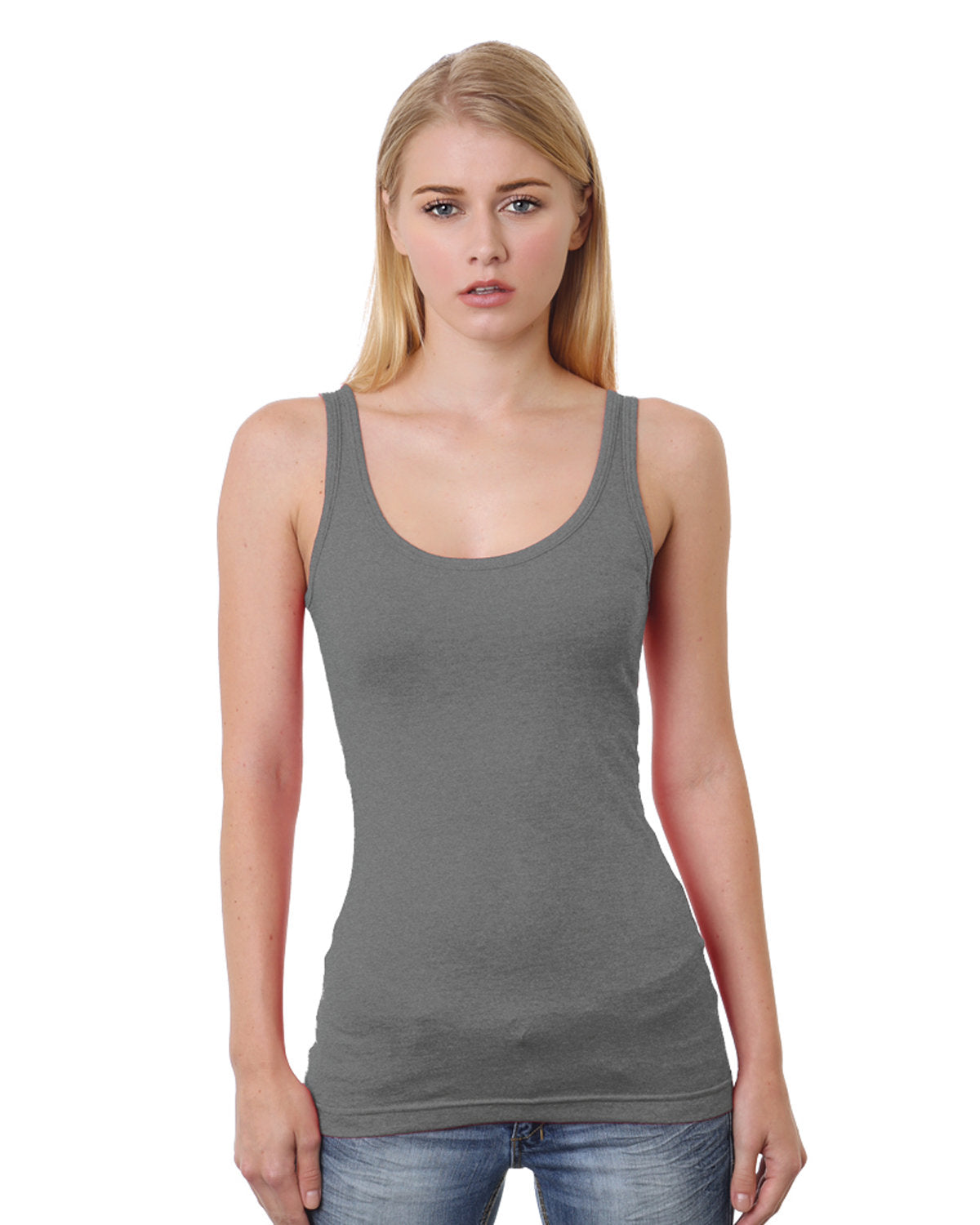 Junior's 4.2 oz., Fine Jersey Tank Top