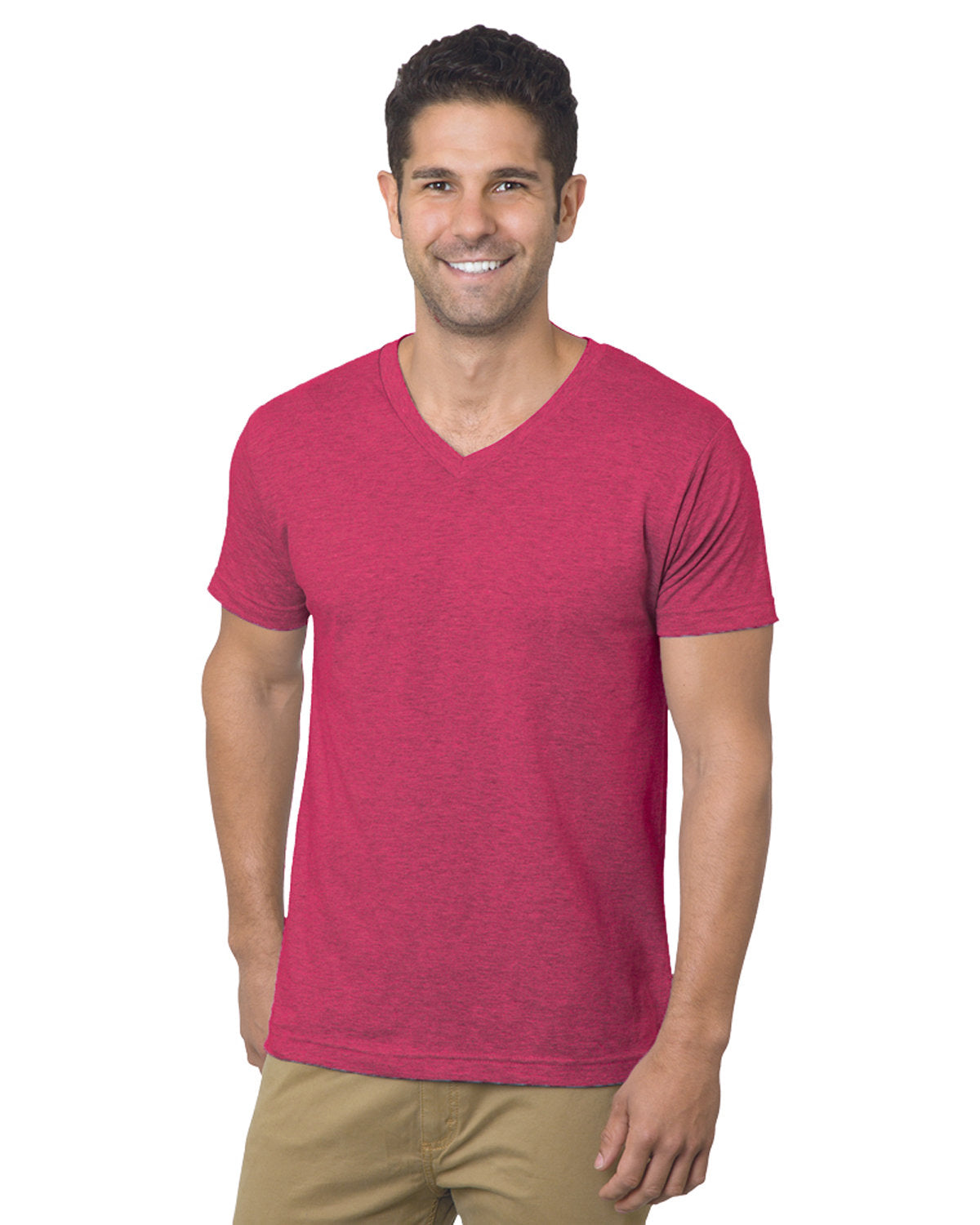 Unisex 4.2 oz., Fine Jersey V-Neck T-Shirt
