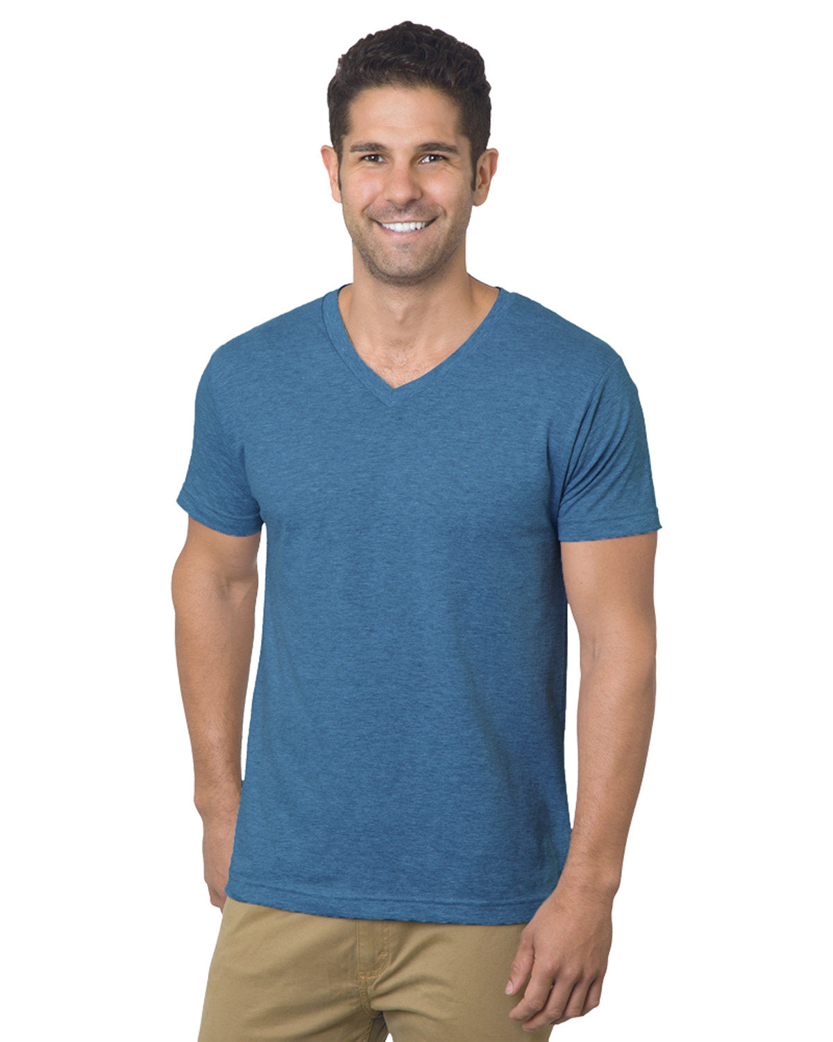 Unisex 4.2 oz., Fine Jersey V-Neck T-Shirt