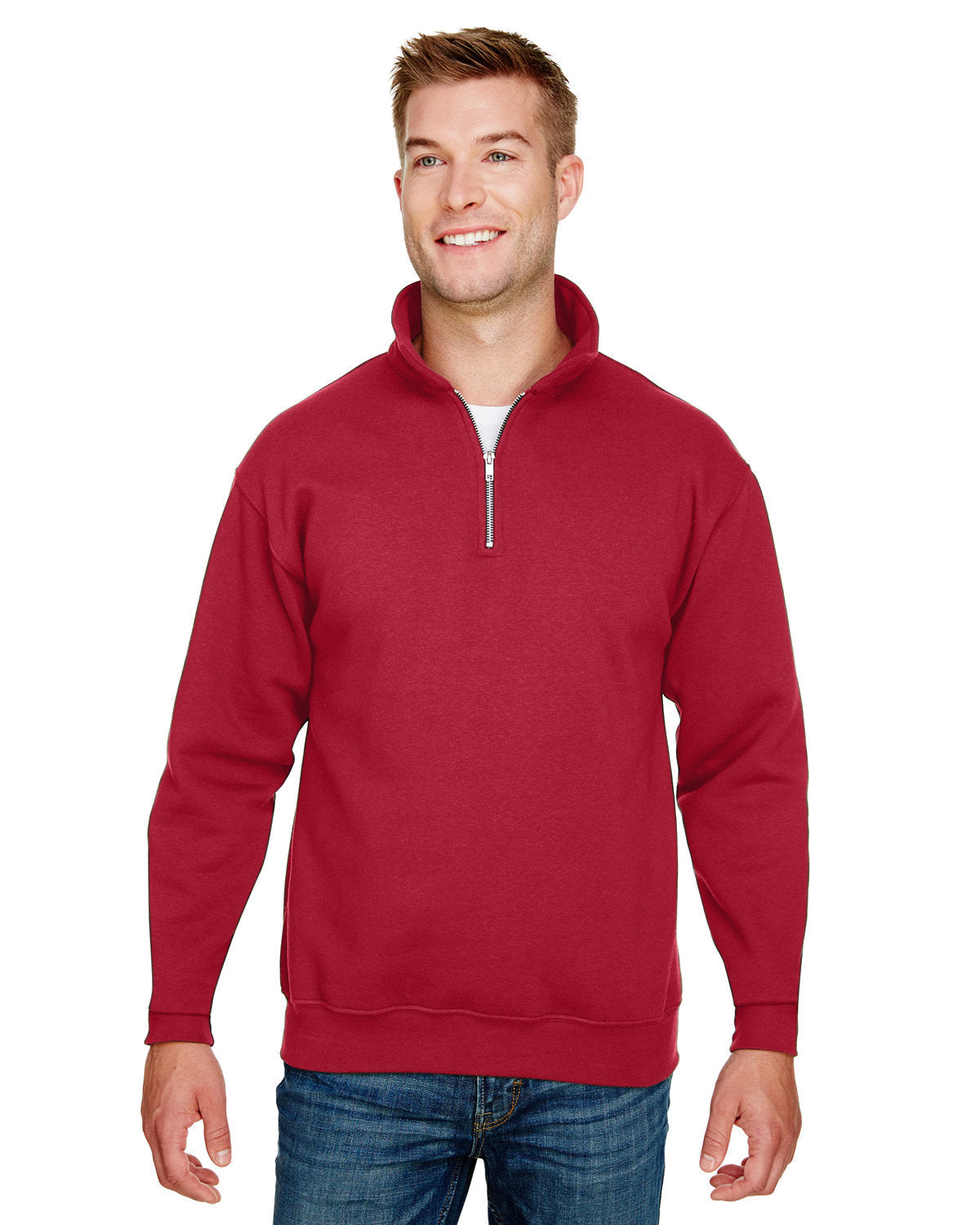 Bayside Unisex 9.5 oz., 80/20 Quarter-Zip Pullover Sweatshirt