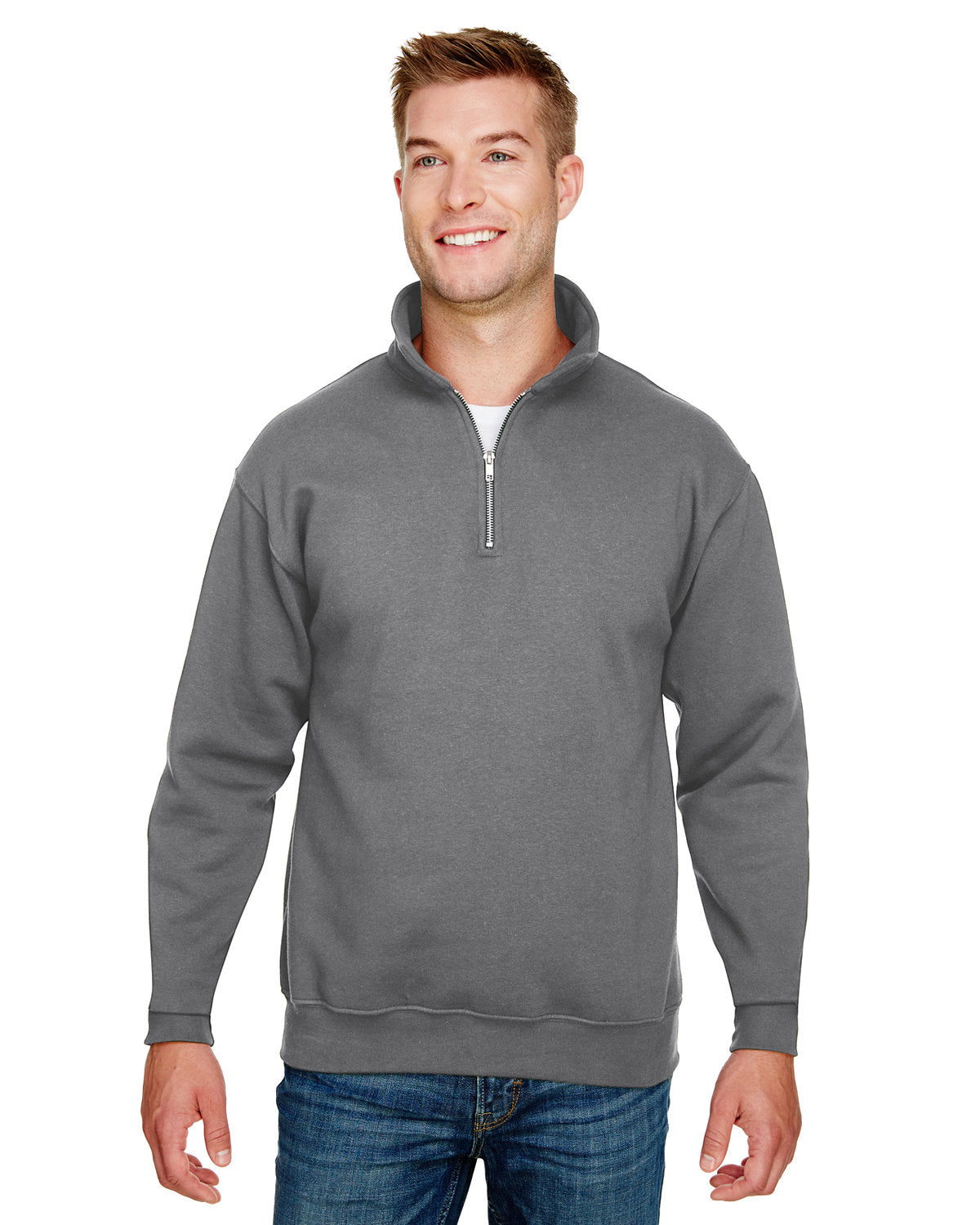 Bayside Unisex 9.5 oz., 80/20 Quarter-Zip Pullover Sweatshirt