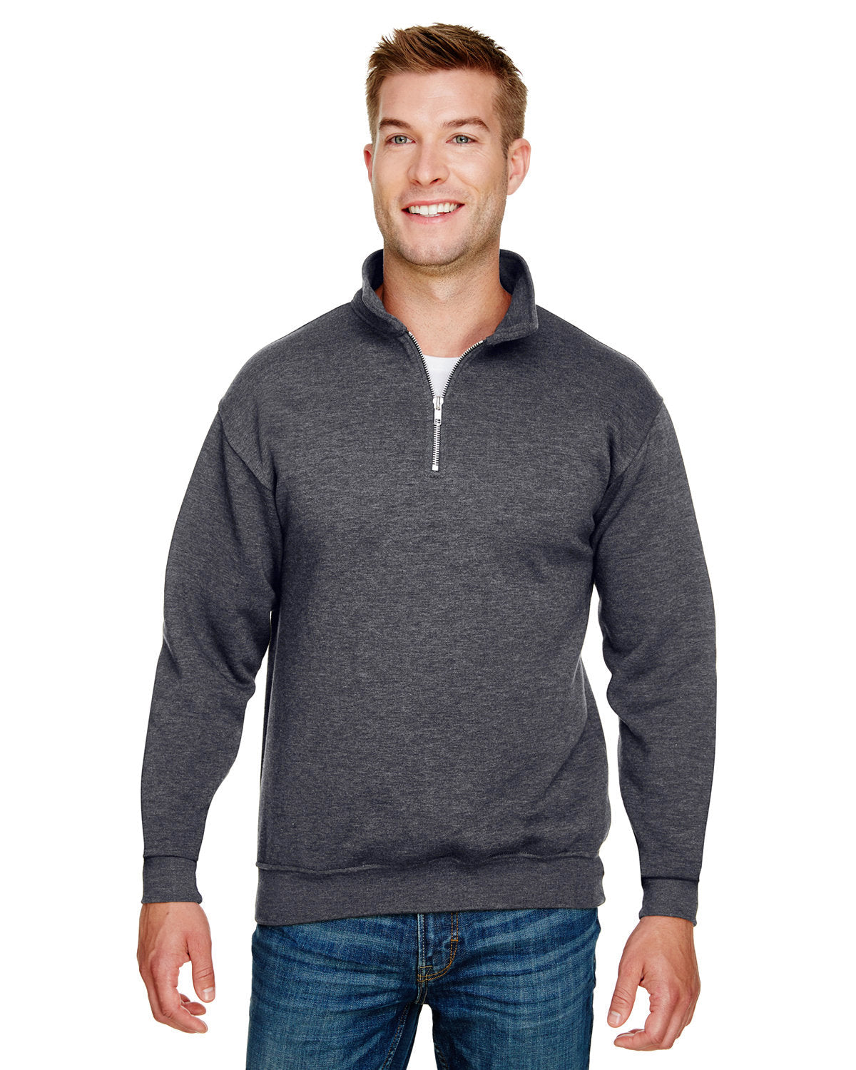 Bayside Unisex 9.5 oz., 80/20 Quarter-Zip Pullover Sweatshirt