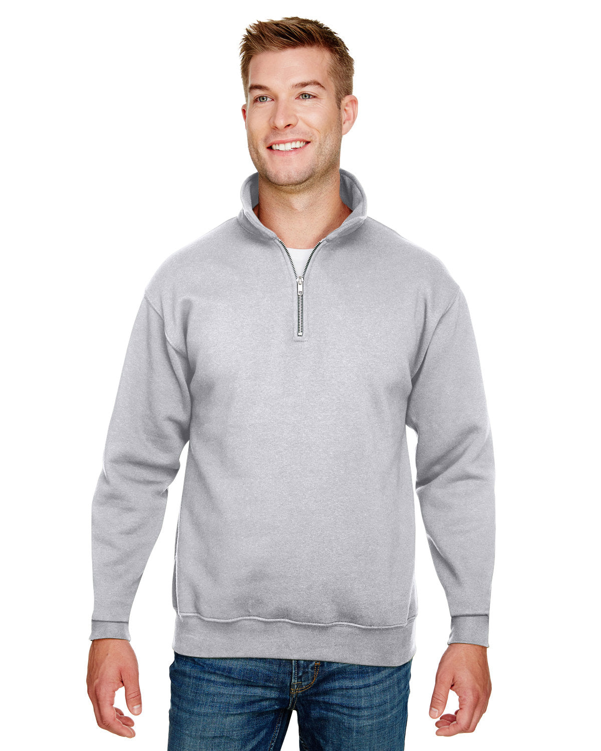 Bayside Unisex 9.5 oz., 80/20 Quarter-Zip Pullover Sweatshirt