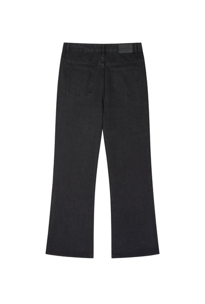 Black Bootcut Jeans Washed Retro Distressed