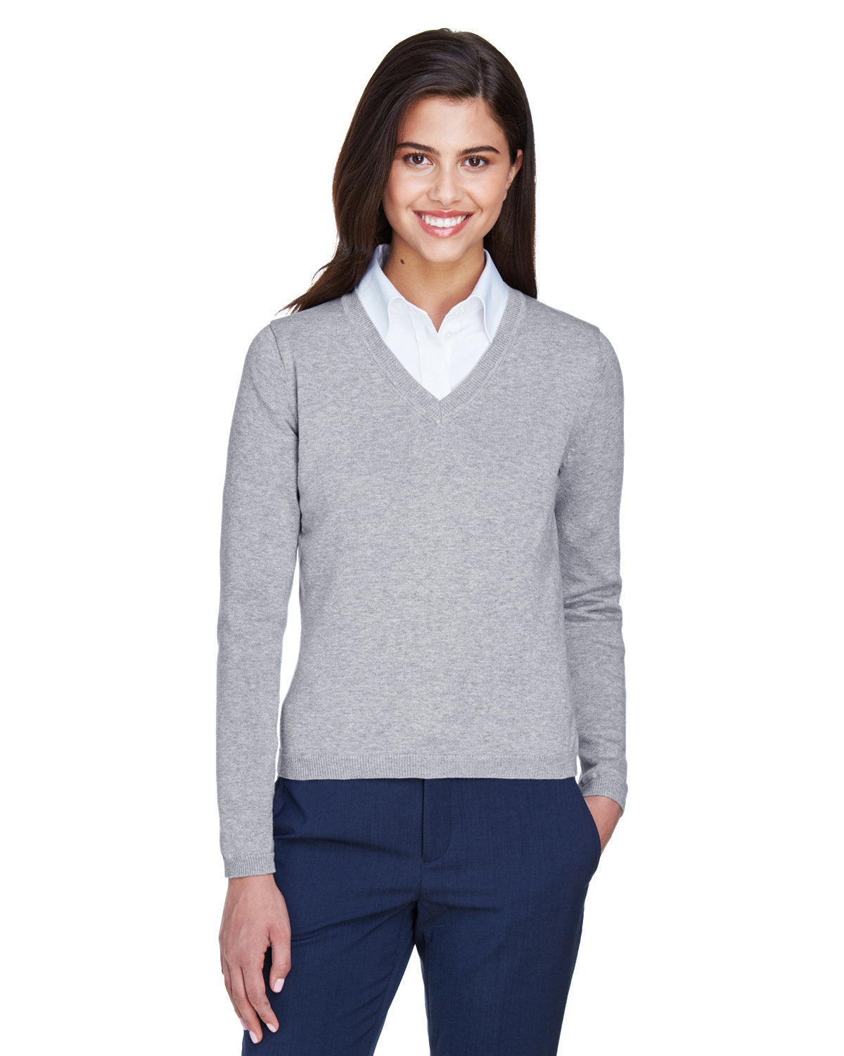 Effortless Elegance: Devon & Jones Ladies' V-Neck Sweater