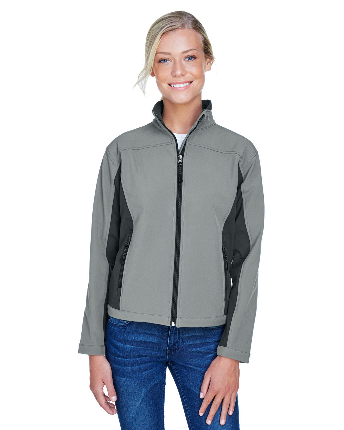 Chic Contrast: Devon & Jones Ladies' Soft Shell Colorblock Jacket