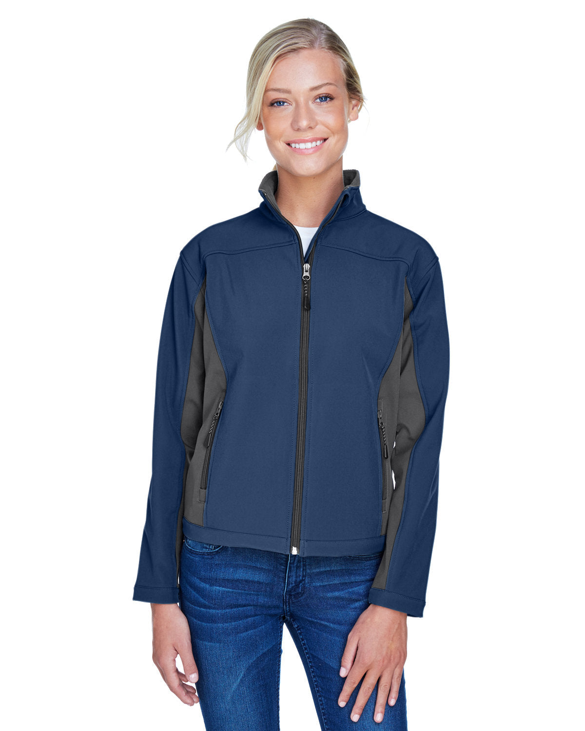 Chic Contrast: Devon & Jones Ladies' Soft Shell Colorblock Jacket