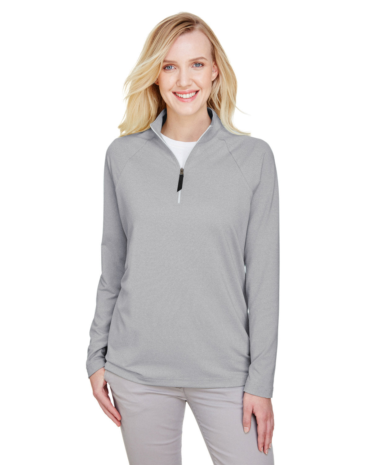 Elevate Your Look with the Devon & Jones CrownLux Performanceâ„¢ Ladies' Clubhouse Micro-Stripe Quarter-Zip