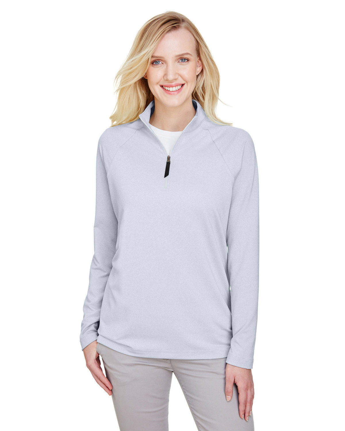 Elevate Your Look with the Devon & Jones CrownLux Performanceâ„¢ Ladies' Clubhouse Micro-Stripe Quarter-Zip