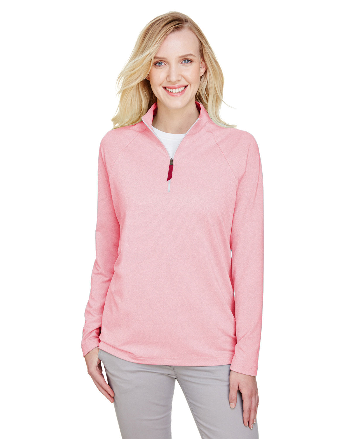 Elevate Your Look with the Devon & Jones CrownLux Performanceâ„¢ Ladies' Clubhouse Micro-Stripe Quarter-Zip