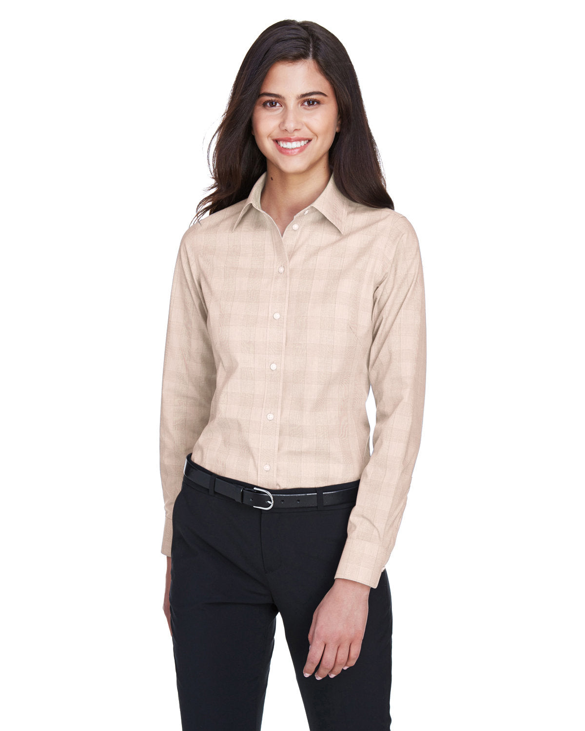 Elevate Your Elegance with the Devon & Jones Ladies' Crown Woven CollectionÂ® Glen Plaid