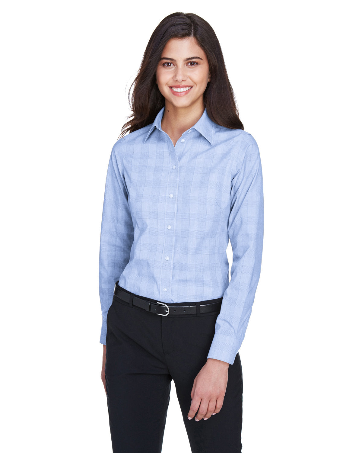 Elevate Your Elegance with the Devon & Jones Ladies' Crown Woven CollectionÂ® Glen Plaid