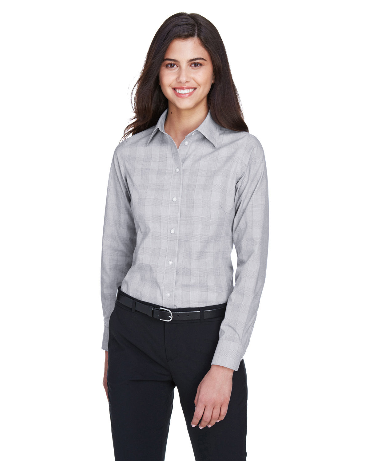 Elevate Your Elegance with the Devon & Jones Ladies' Crown Woven CollectionÂ® Glen Plaid