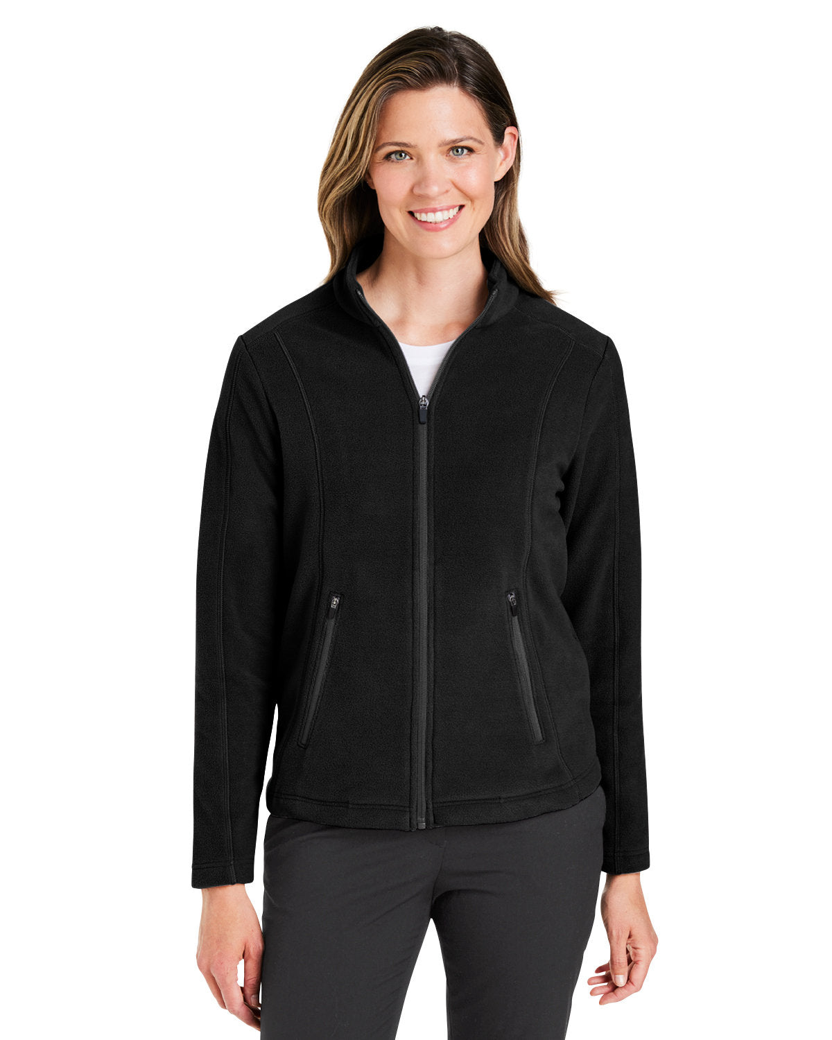 Elegant Coziness: Devon & Jones Ladies' CrownLux Performanceâ„¢ Fleece Full-Zip Jacket