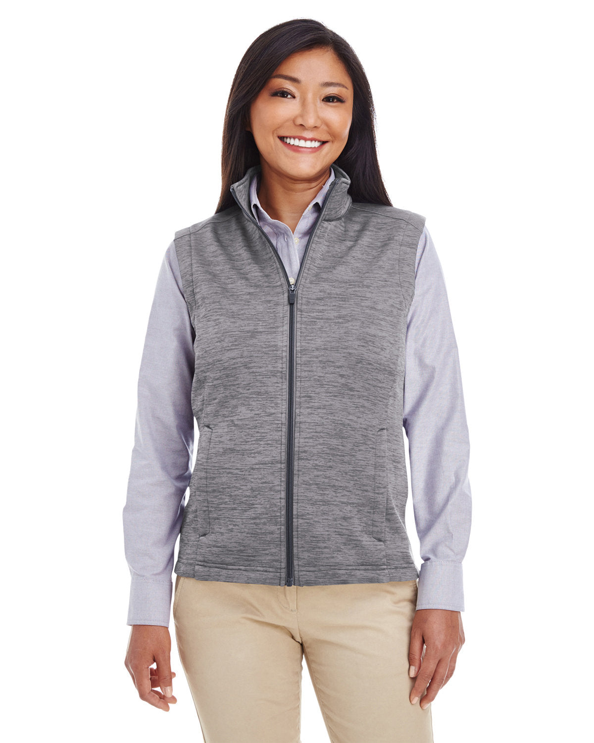 Effortless Elegance: Devon & Jones Ladies' Newbury MÃ©lange Fleece Vest