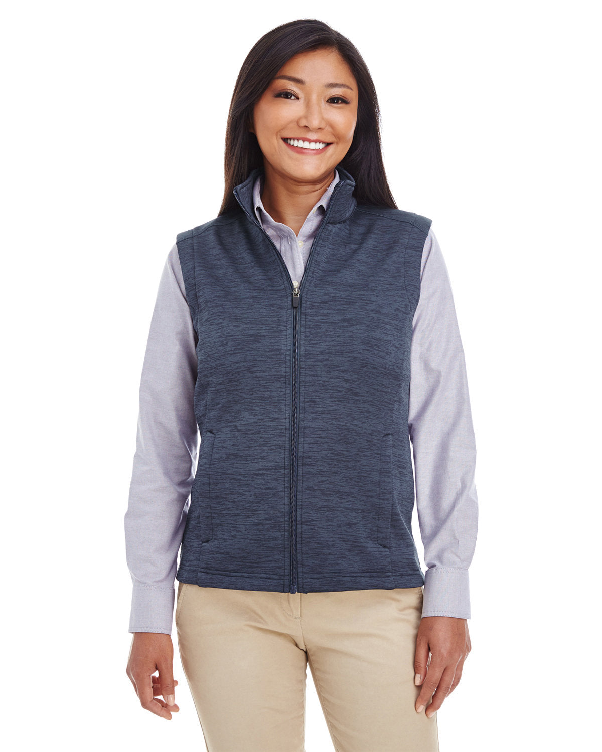 Effortless Elegance: Devon & Jones Ladies' Newbury MÃ©lange Fleece Vest