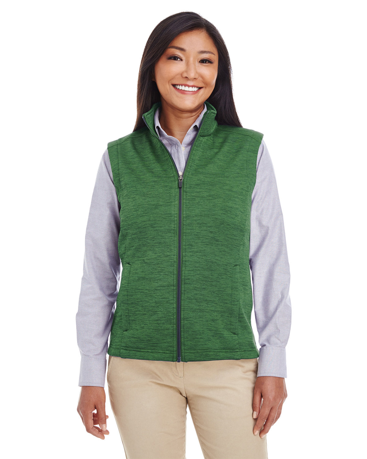 Effortless Elegance: Devon & Jones Ladies' Newbury MÃ©lange Fleece Vest
