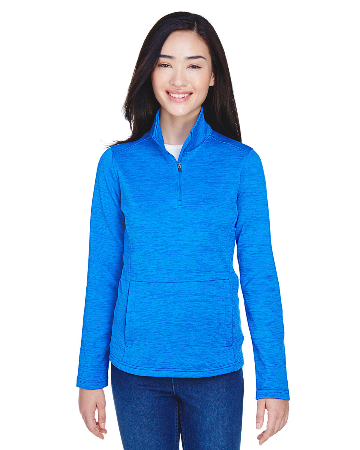 Effortless Elegance: Devon & Jones Ladies' Newbury MÃ©lange Fleece Quarter-Zip Pullover