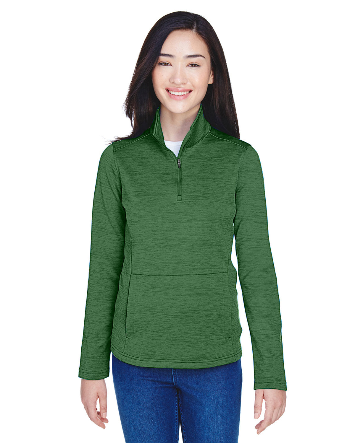 Effortless Elegance: Devon & Jones Ladies' Newbury MÃ©lange Fleece Quarter-Zip Pullover