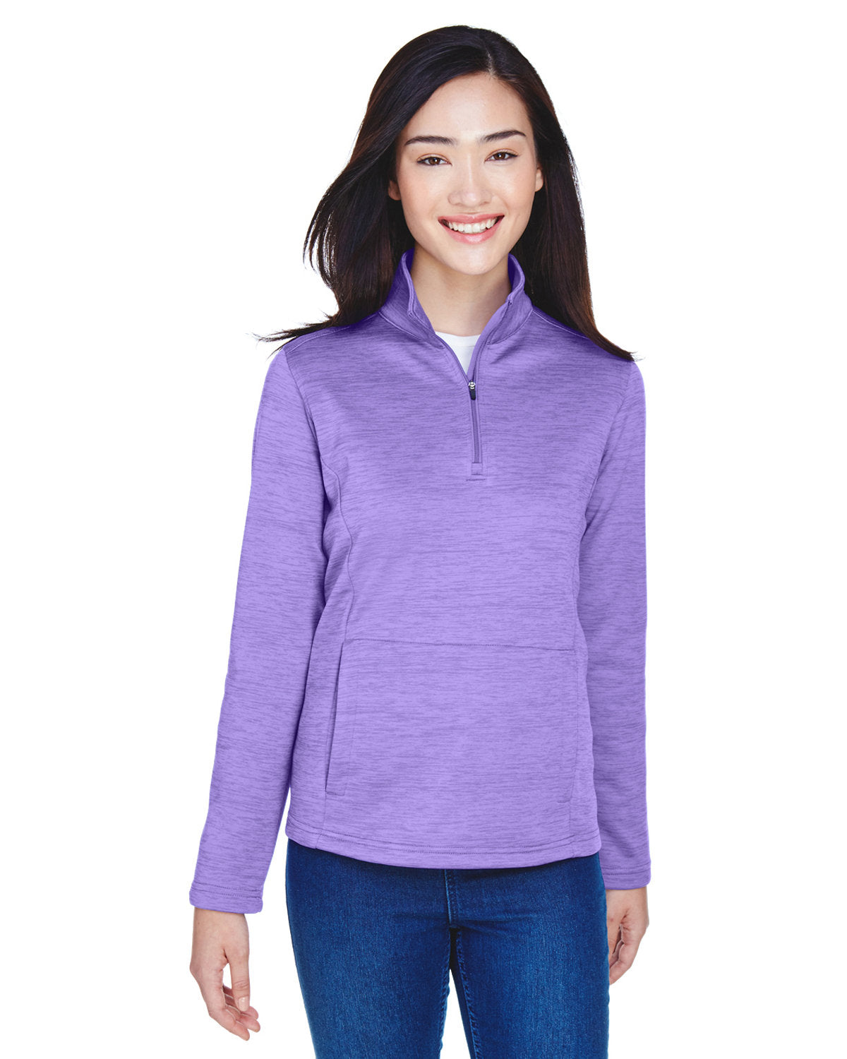 Effortless Elegance: Devon & Jones Ladies' Newbury MÃ©lange Fleece Quarter-Zip Pullover