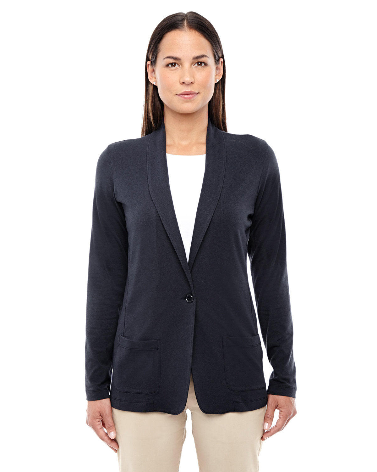 Elegant Drapery: Devon & Jones Ladies' Perfect Fitâ„¢ Shawl Collar Cardigan