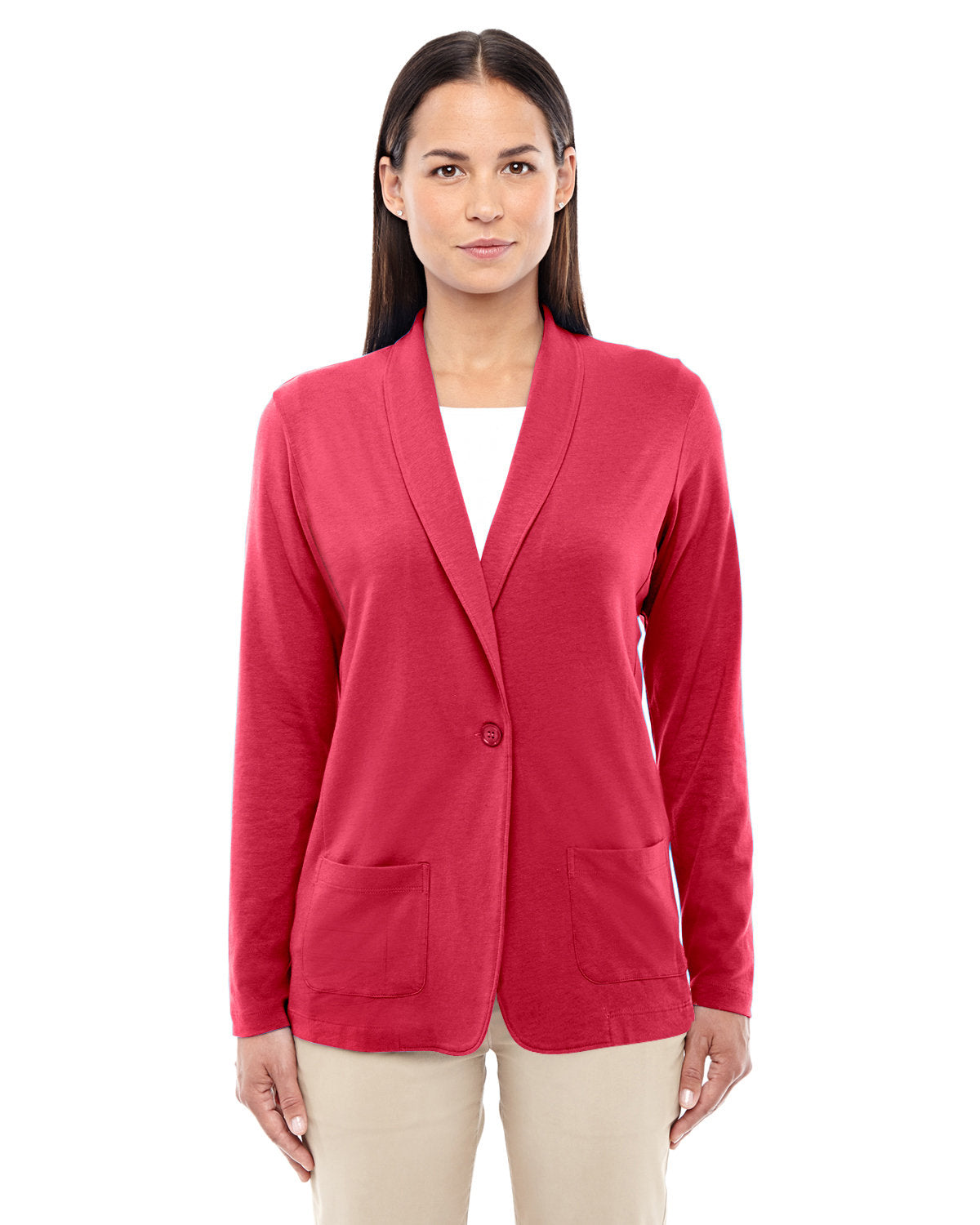 Elegant Drapery: Devon & Jones Ladies' Perfect Fitâ„¢ Shawl Collar Cardigan