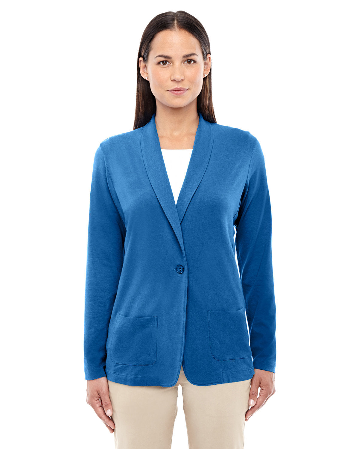 Elegant Drapery: Devon & Jones Ladies' Perfect Fitâ„¢ Shawl Collar Cardigan