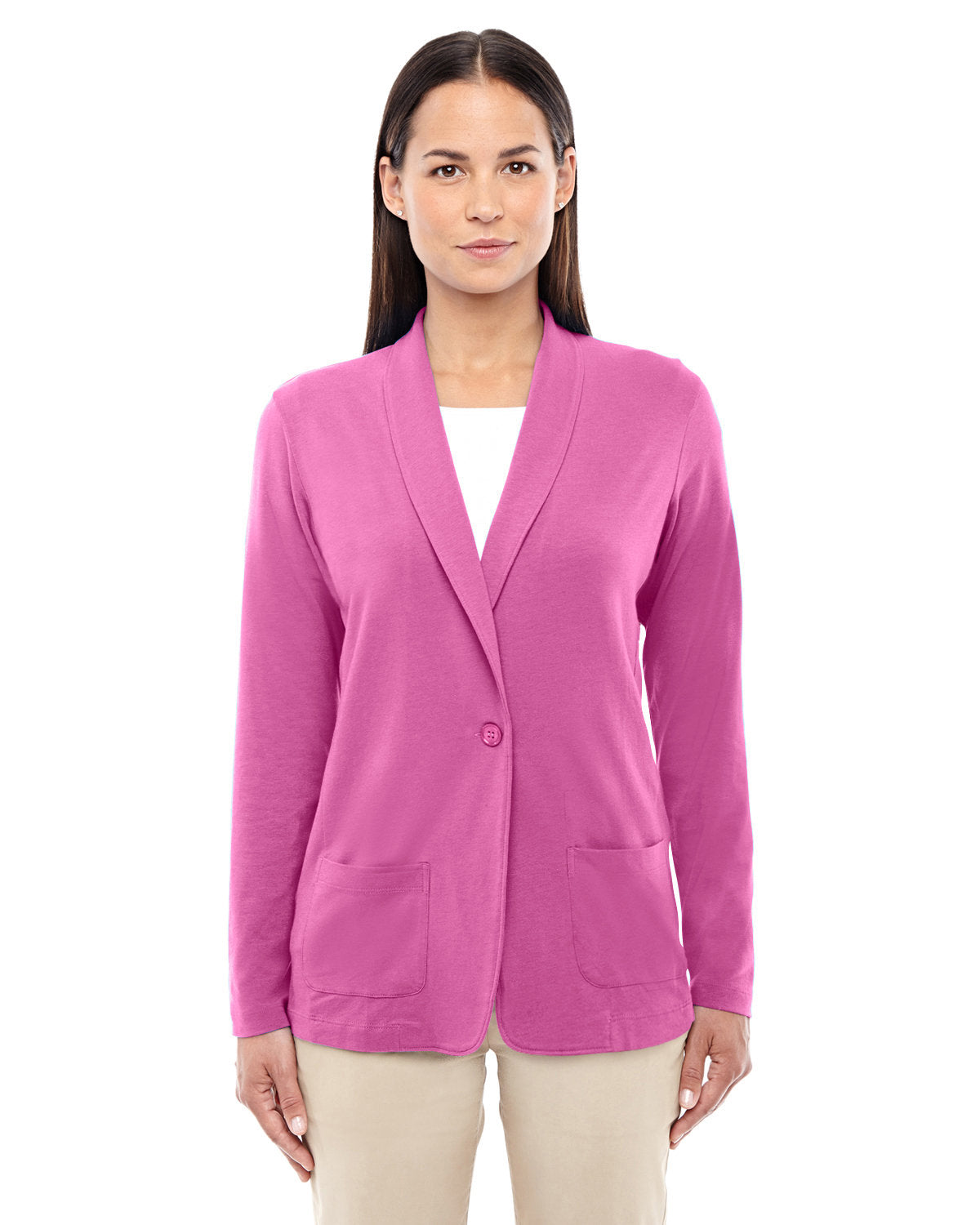 Elegant Drapery: Devon & Jones Ladies' Perfect Fitâ„¢ Shawl Collar Cardigan