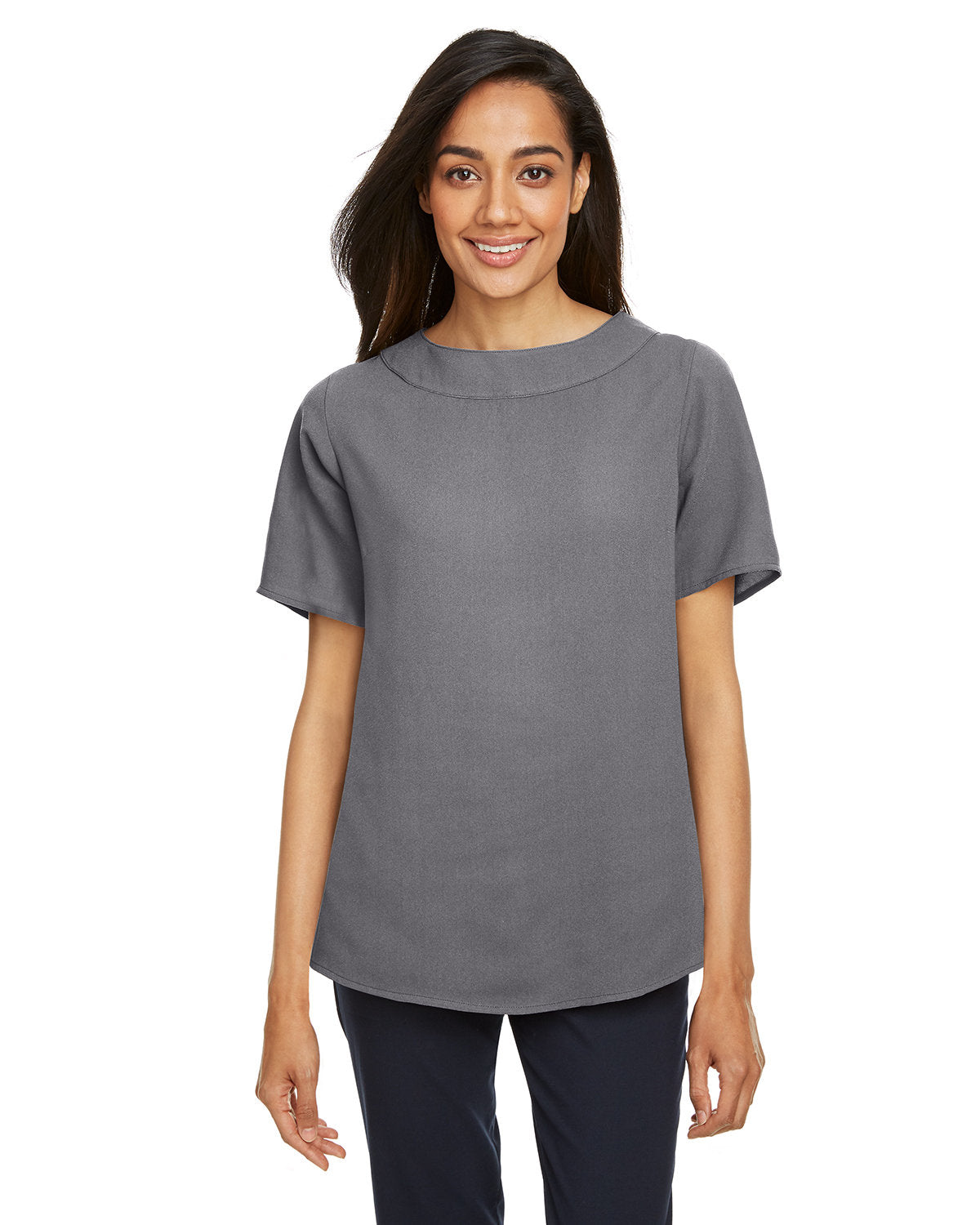 Effortlessly Chic: Devon & Jones Ladies' Perfect Fitâ„¢ Boat-Neck Blouse