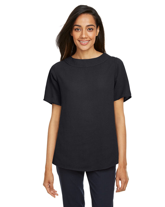 Effortlessly Chic: Devon & Jones Ladies' Perfect Fitâ„¢ Boat-Neck Blouse
