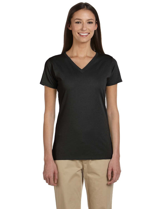 Elevate Your Wardrobe Sustainably: Ladies' 100% Organic Cotton Short-Sleeve V-Neck T-Shirt by econscious
