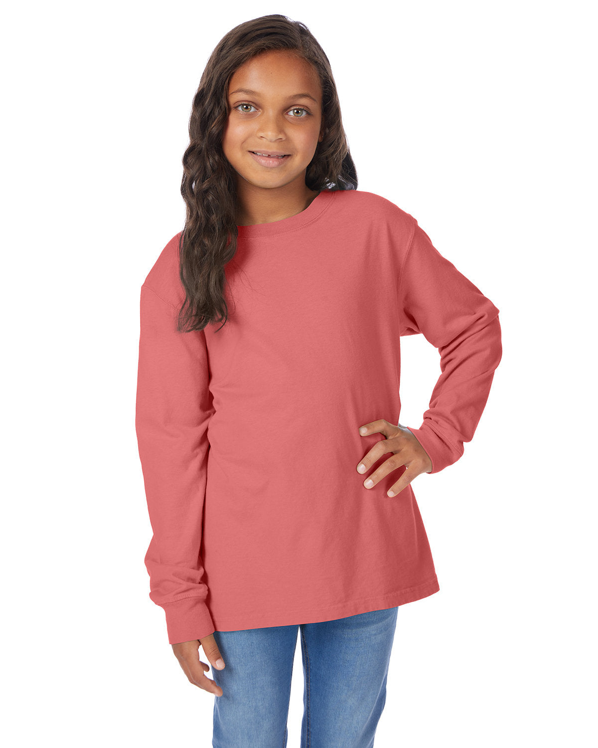 ComfortWash by Hanes Youth Crew Long-Sleeve T-Shirt GDH275