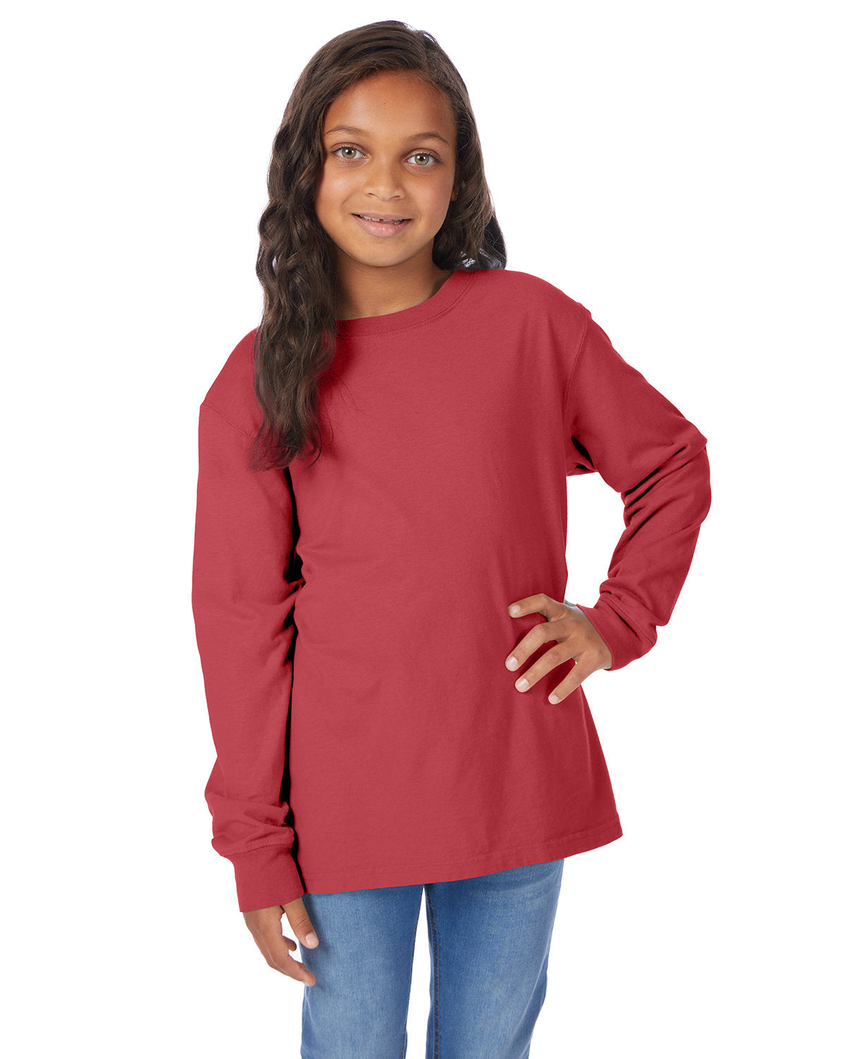 ComfortWash by Hanes Youth Crew Long-Sleeve T-Shirt GDH275