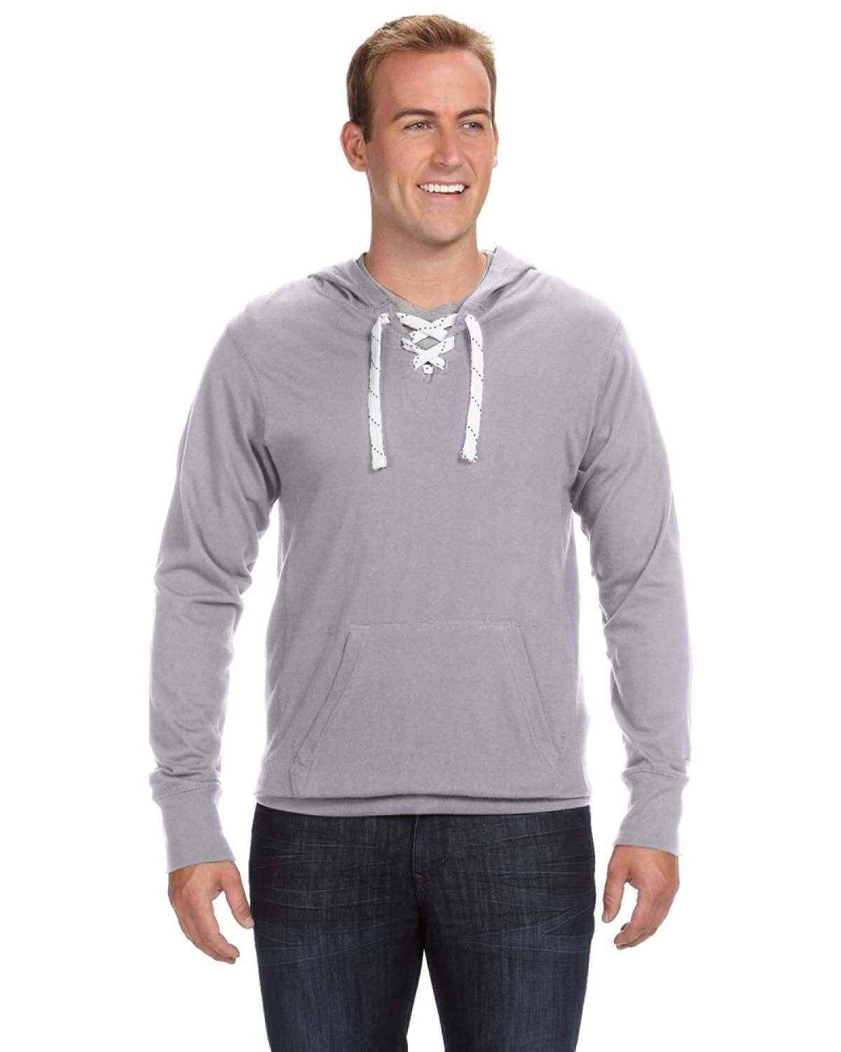 Elevate Your Casual Athletic Look with the J America Adult Sport Lace Jersey Hood