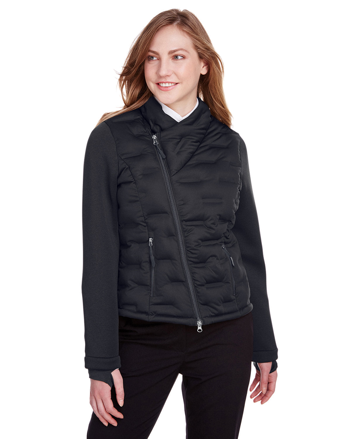 Elevate Your Style with the North End Ladies' Loft Pioneer Hybrid Bomber Jacket