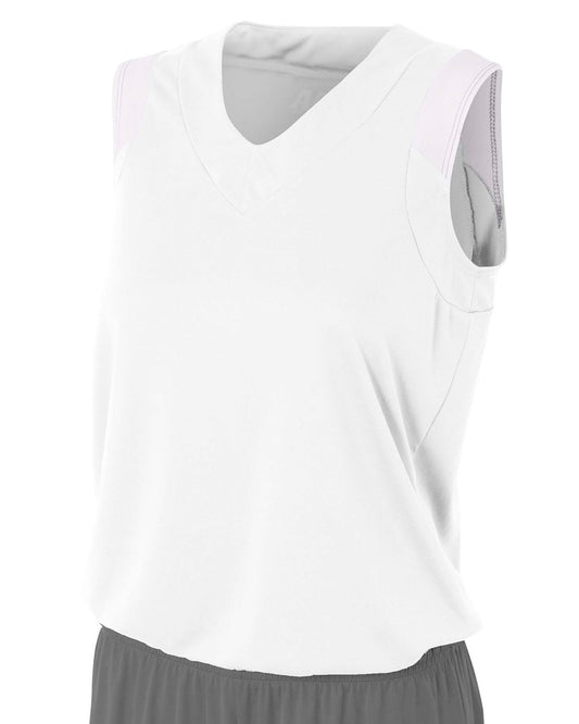 Ladies' Moisture Management V Neck Muscle Shirt