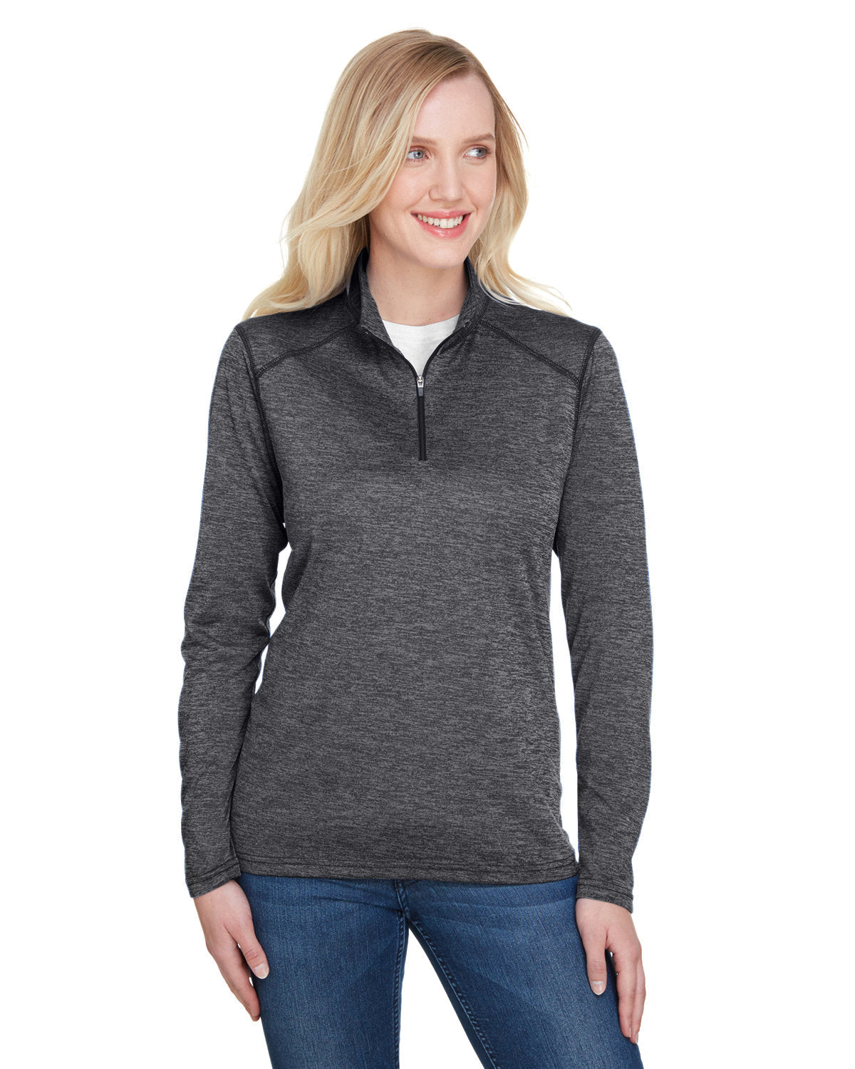 Ladies' Tonal Space-Dye Quarter-Zip - Apparel Globe
