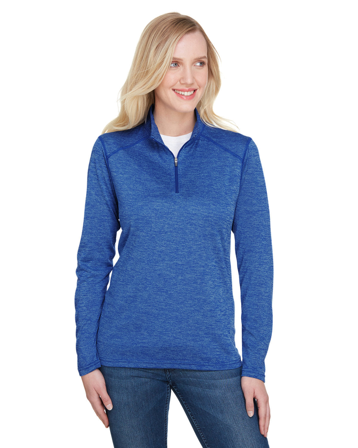 Ladies' Tonal Space-Dye Quarter-Zip - Apparel Globe